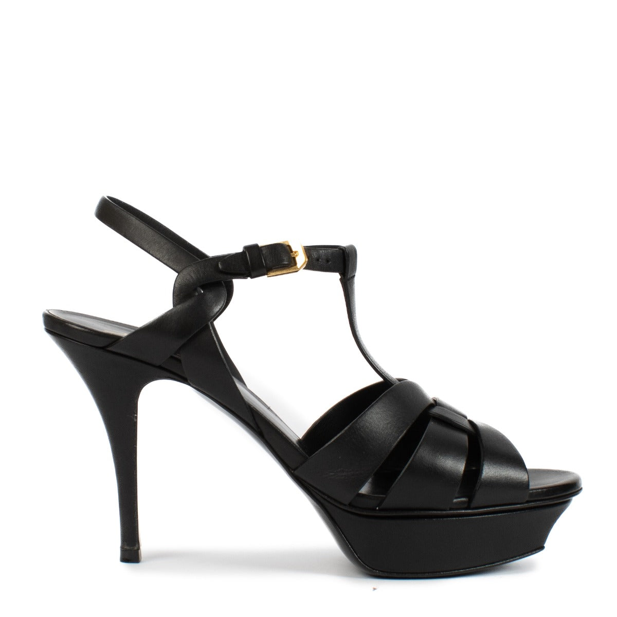 Shop safe online at Labellov in Antwerp, Brussels and Knokke this 100% authentic second hand Saint Laurent Black Leather Heels - Size 40,5