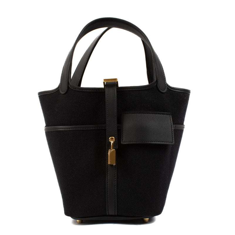 Hermès Picotin Cargo 18 Black Toile Goeland/Swift GHW
