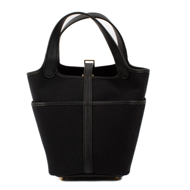 2024 Hermès Picotin Cargo 18 Black Toile Goeland/Swift GHW