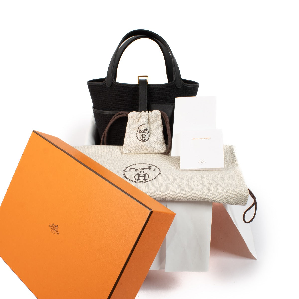 2024 Hermès Picotin Cargo 18 Black Toile Goeland/Swift GHW