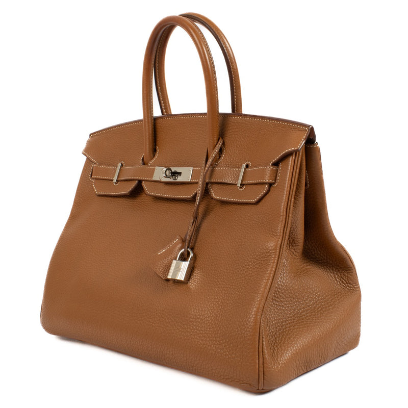 Authentic second hand vintage Hermès Birkin 35 Gold Togo GHW on www.labellov.com