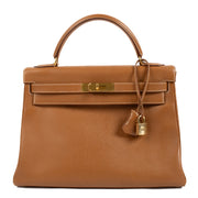Hermès Kelly 32 Gold Courchevel GHW