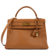 Hermès Kelly 32 Gold Courchevel GHW