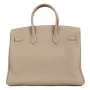 Authentic second hand vintage Hermès Birkin 35 Gris Tourterelle Togo GHW on www.labellov.com