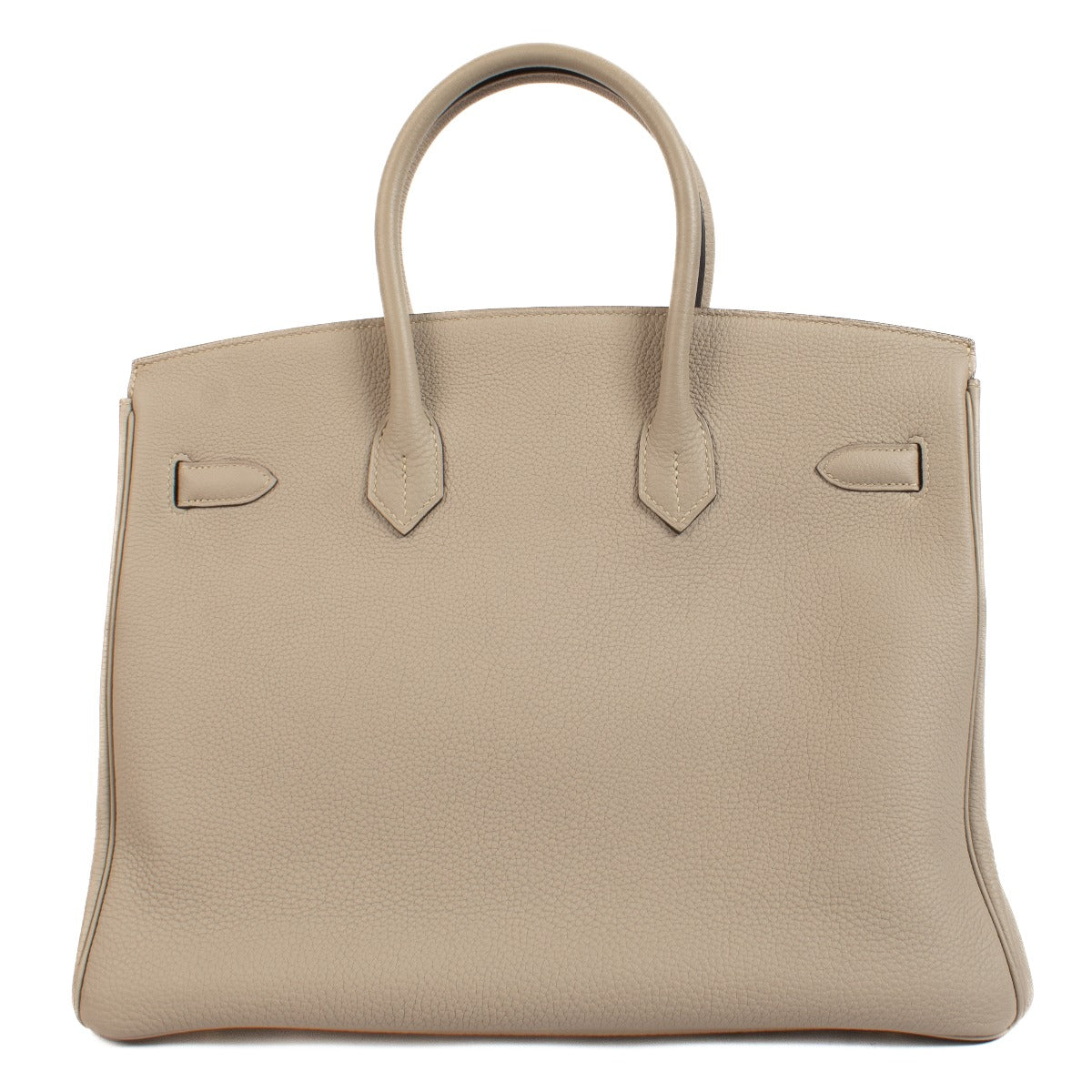 Authentic second hand vintage Hermès Birkin 35 Gris Tourterelle Togo GHW on www.labellov.com