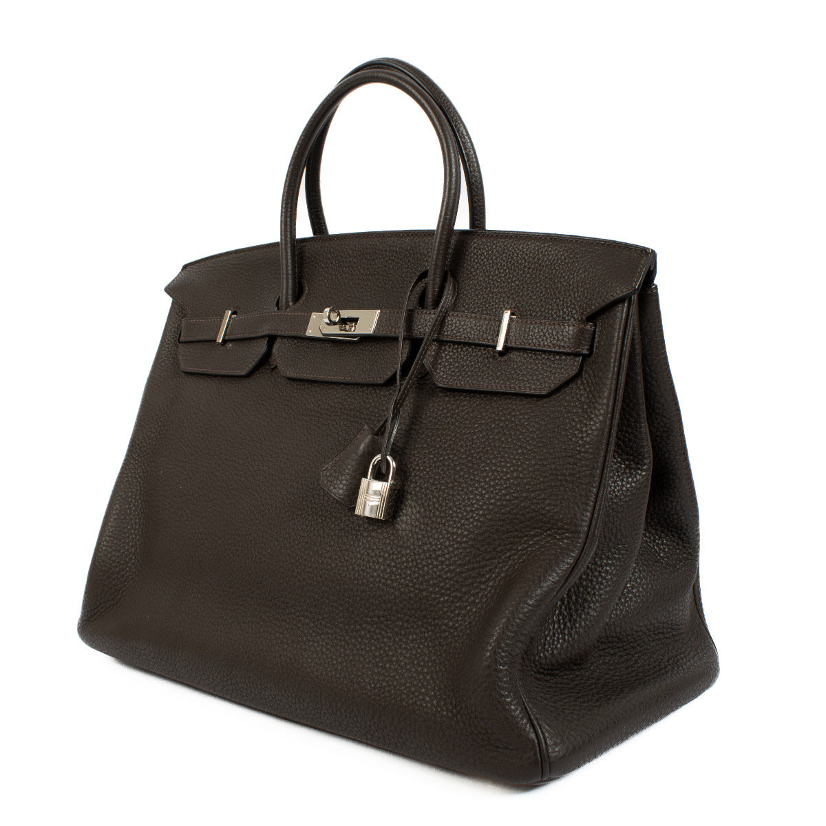 Hermès Birkin 40 Ebene Clemence PHW aan de beste prijs bij Labellov tweedehands luxe in Antwerpen en Knokke.
