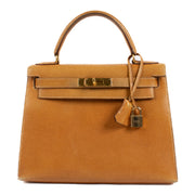 Hermès Vintage Kelly 28 Naturel Sable Peau Porc GHW