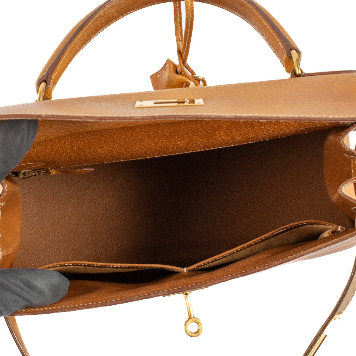 Hermès Vintage Kelly 28 Naturel Sable Peau Porc GHW
