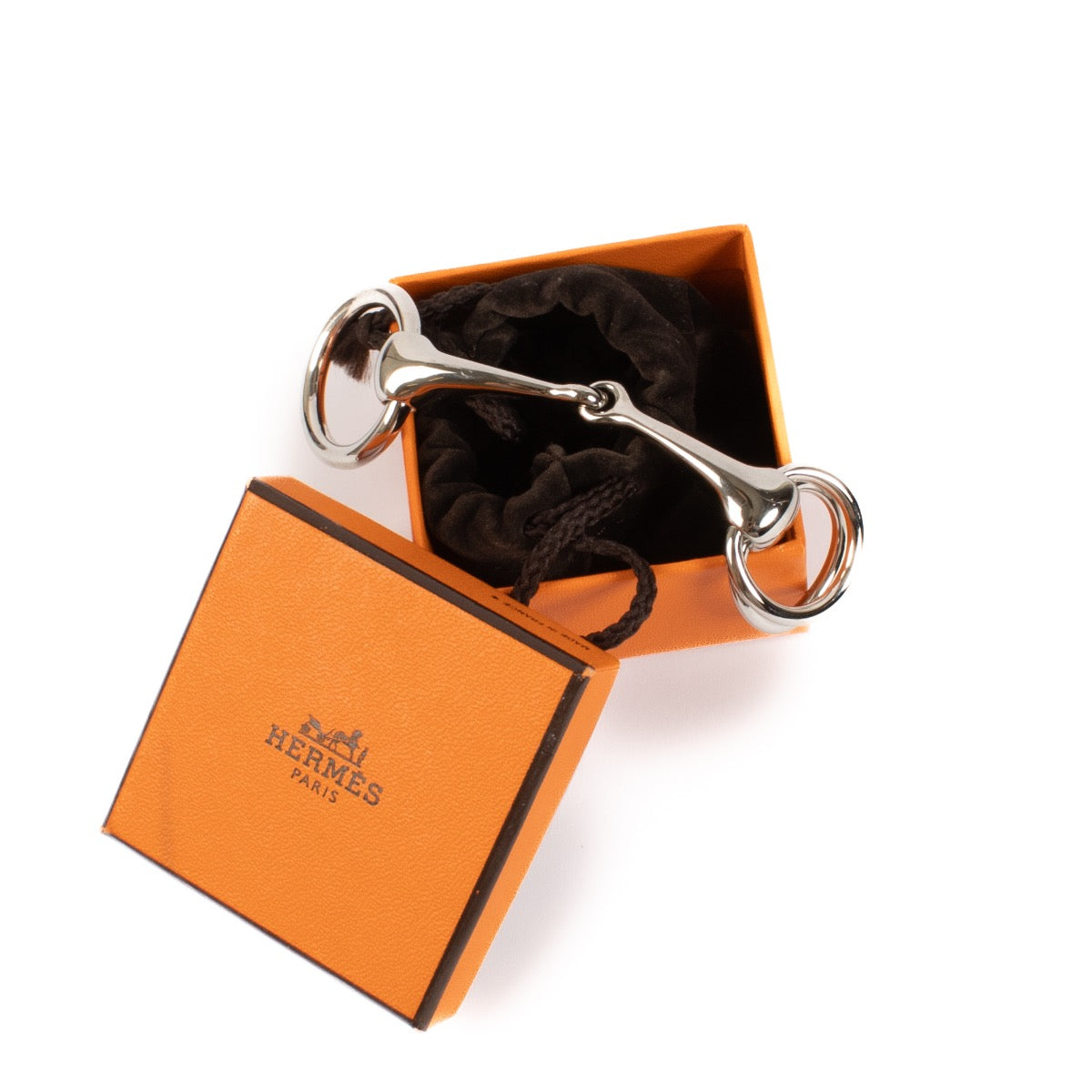shop 100% authentic second hand Hermès Silver Horsebit Scarf Ring on Labellov.com