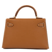 Authentic second hand brand new 2024 W Hermès Kelly Sellier II Mini Veau Epsom Gold on www.labellov.com