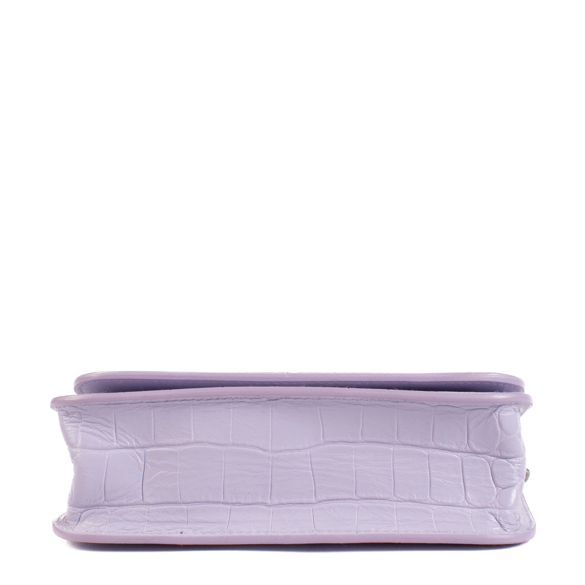 Balenciaga Lilac Crocodile Embossed Gossip Wallet On Chain
