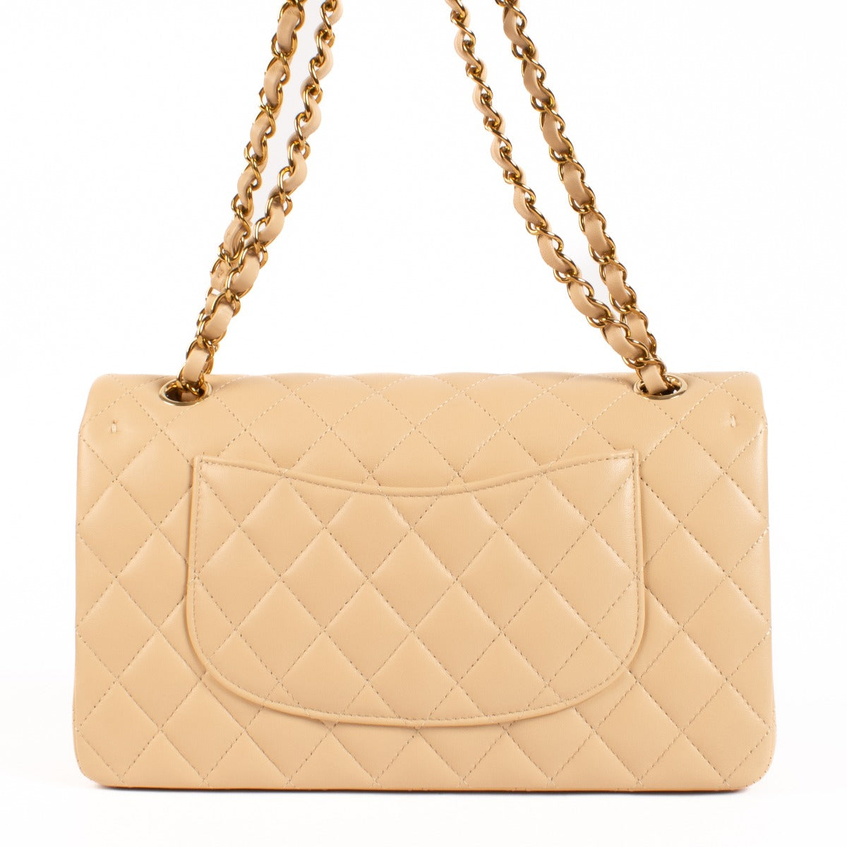 Sac Chanel Classique 11.12 moyen en agneau beige