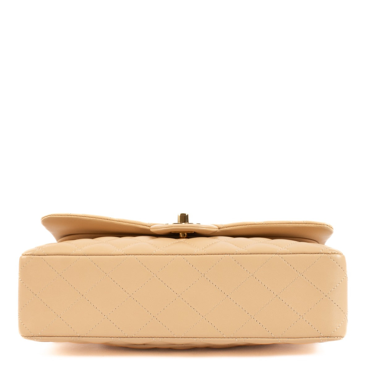 Sac Chanel Classique 11.12 moyen en agneau beige