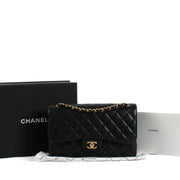 Shop safe online at Labellov in Antwerp and Knokke this 100% authentic second hand Chanel Black Caviar Large Classic Flap Bag