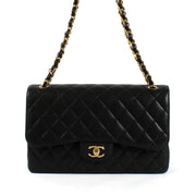 Shop safe online at Labellov in Antwerp and Knokke this 100% authentic second hand Chanel Black Caviar Large Classic Flap Bag