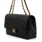 Shop safe online at Labellov in Antwerp and Knokke this 100% authentic second hand Chanel Black Caviar Large Classic Flap Bag