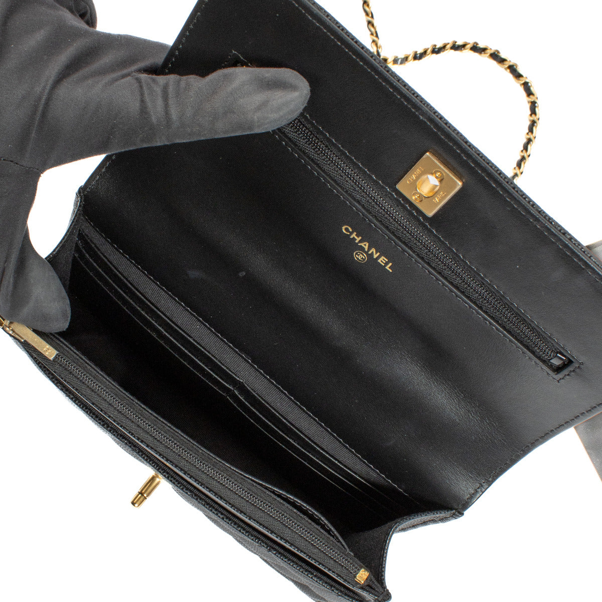 Chanel Black Caviar WOC Wallet on Chain Bag