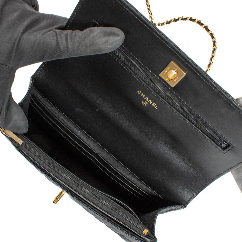 Chanel Black Caviar WOC Wallet on Chain Bag