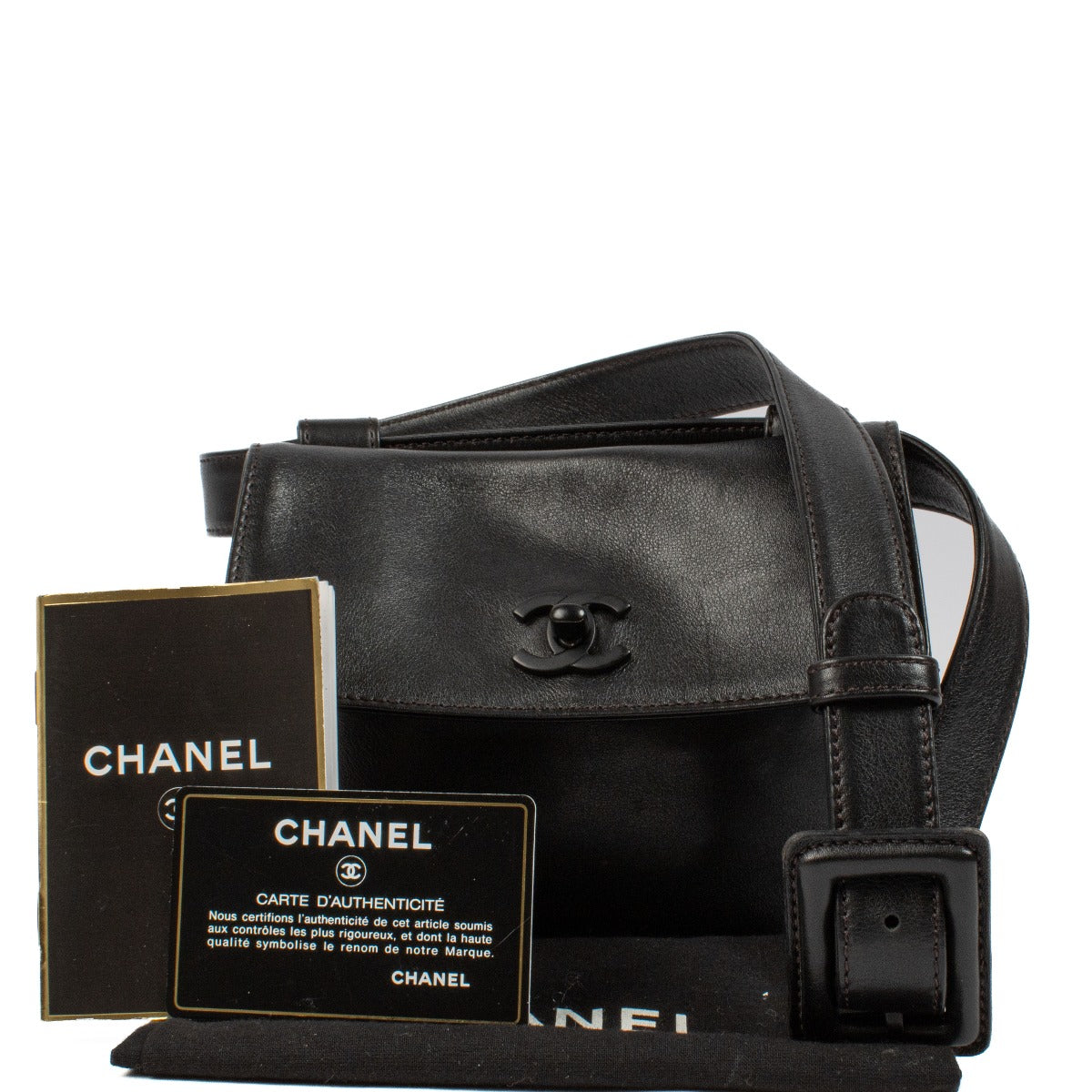 Shop 100% authentic secondhand Chanel Black Belt Bag - Size 80 on Labellov.com