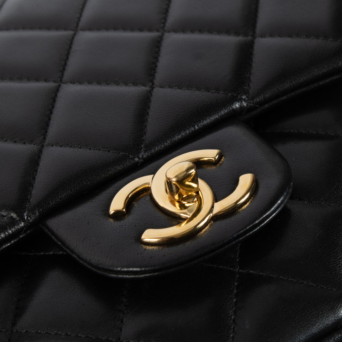 Chanel Black Lambskin Maxi Classic Handbag