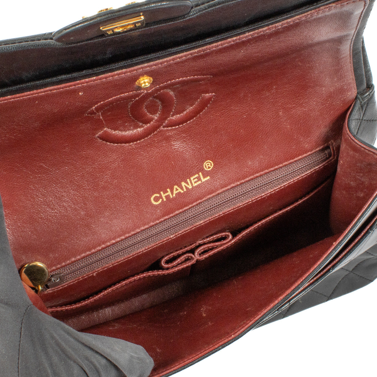 Chanel Zwart Lamsleer Vierkante Classic Flap Bag
