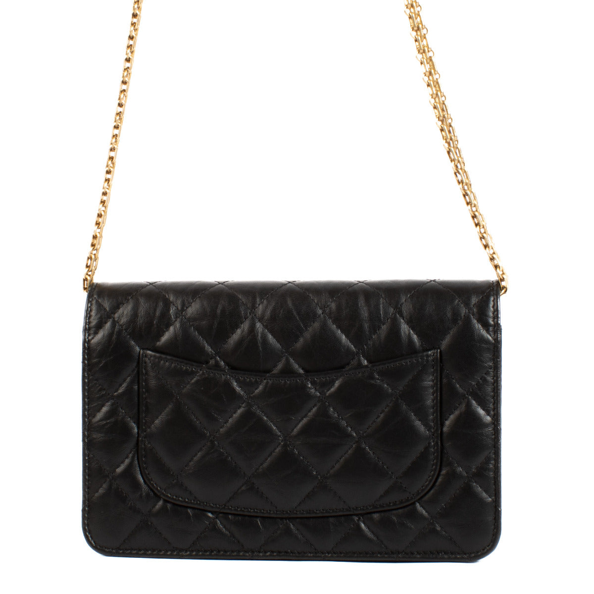 Chanel Zwarte 2.55 Portemonnee op Ketting Tas