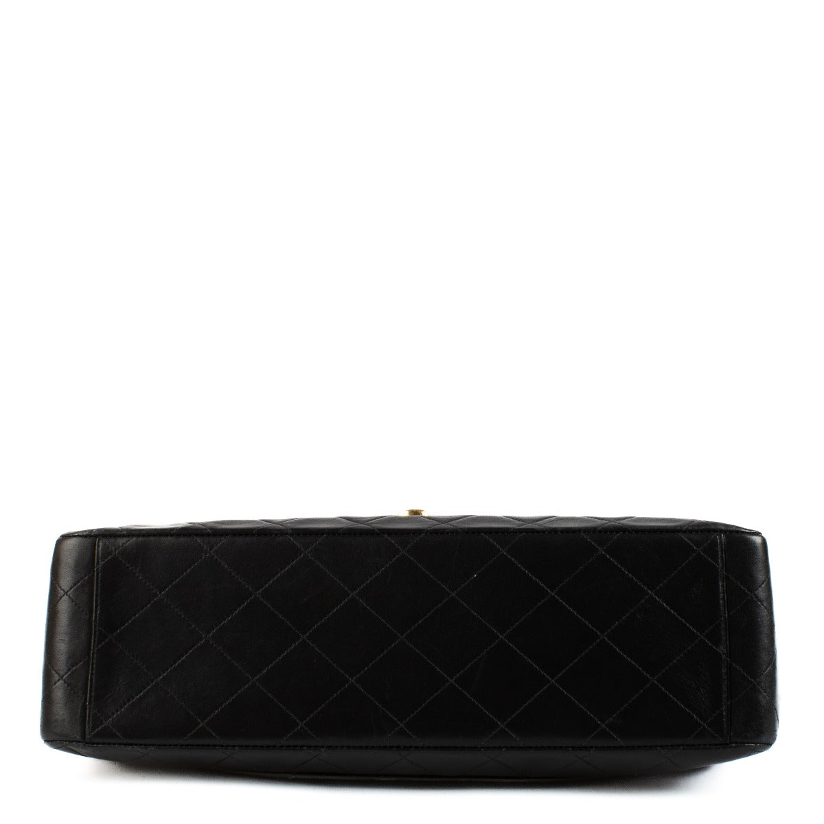 Sac Chanel Vintage Maxi XL Classique à rabat simple en agneau noir