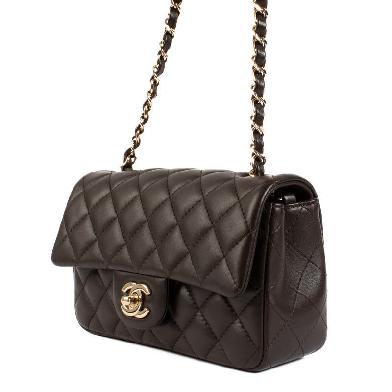 Shop second hand authentic Chanel Brown Lambskin Mini Classic Flap Bag on www.labellov.com