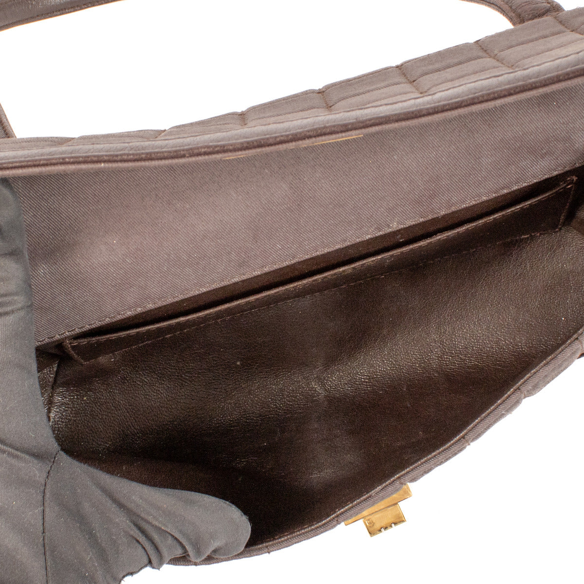 Sac bandoulière Chanel 2.55 "Chocolate Bar" en toile marron