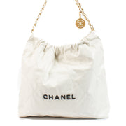 Chanel 22 White Leather Bag