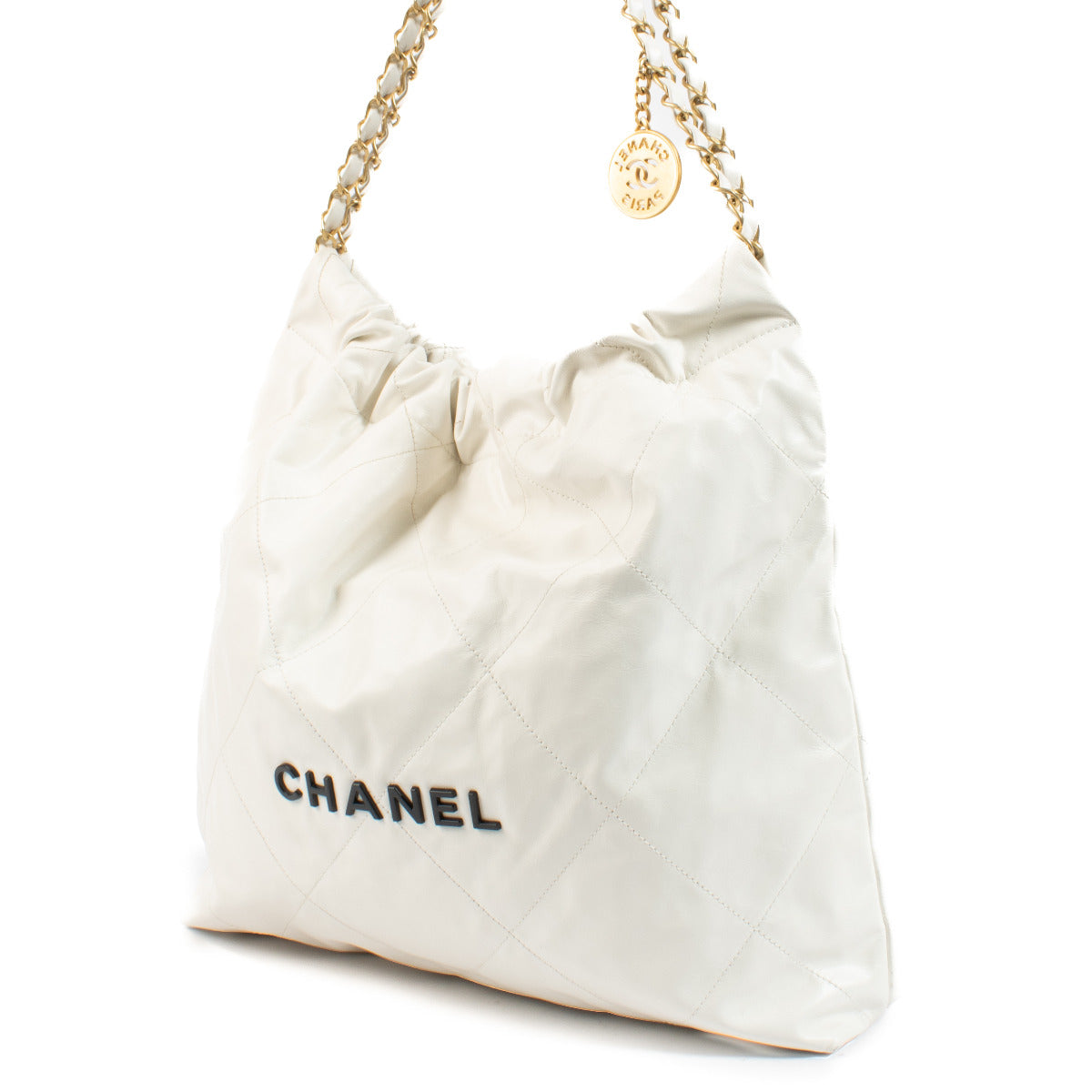 Sac Chanel 22 en cuir blanc