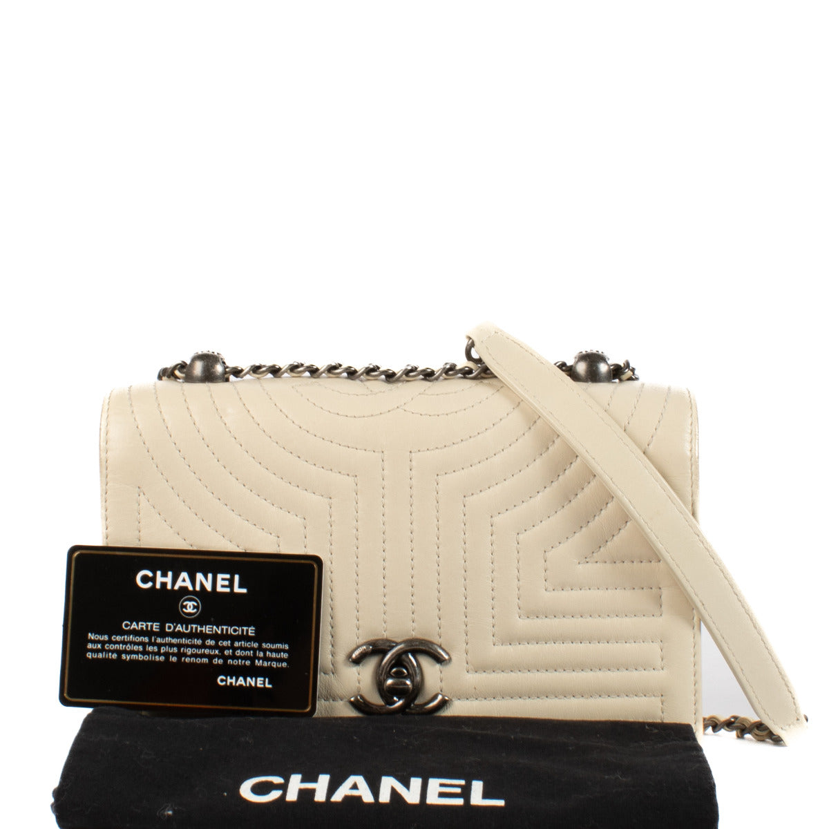 Chanel Beige Calfskin Quilted Small Korean Garden Flap Bag
