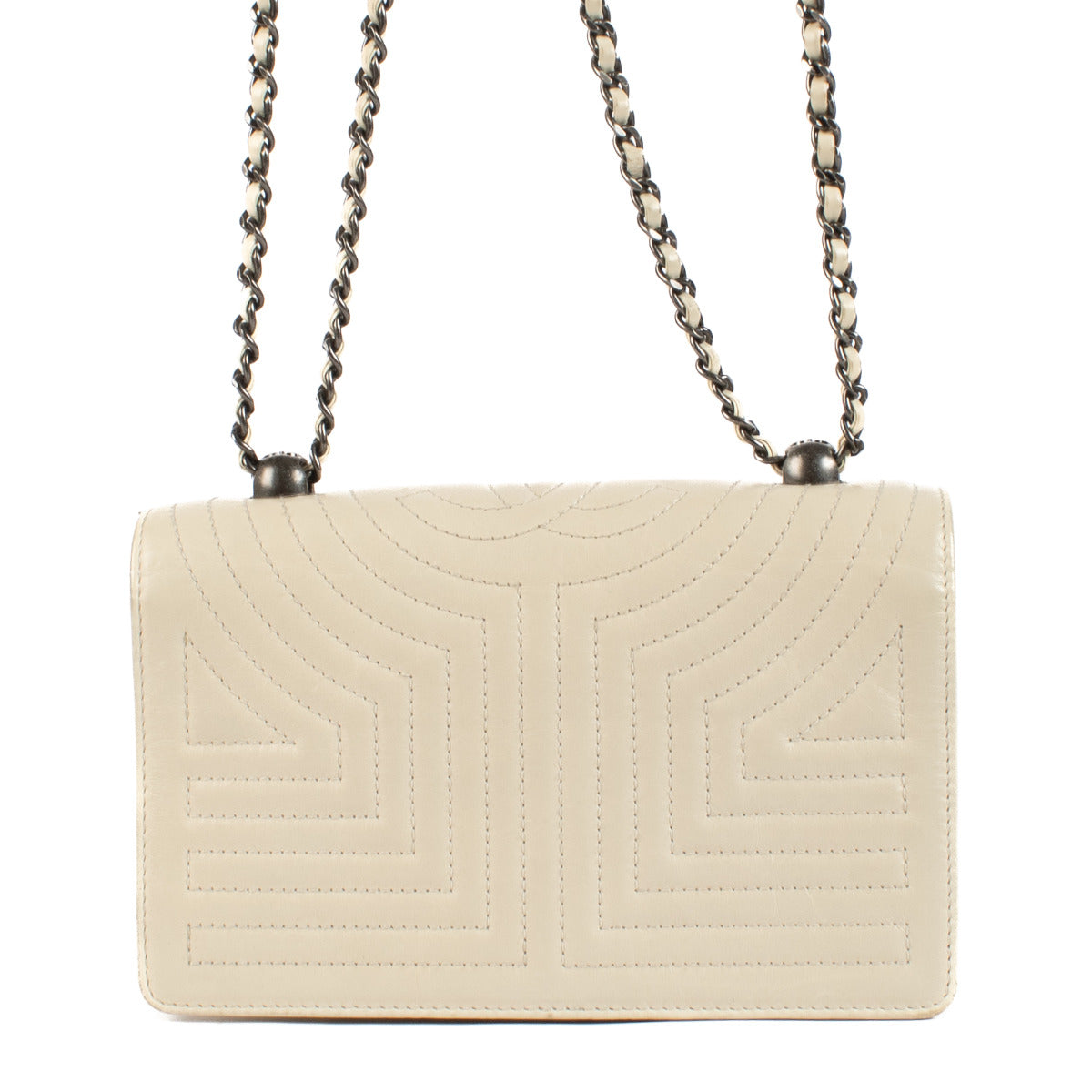 Chanel Beige Calfskin Quilted Small Korean Garden Flap Bag