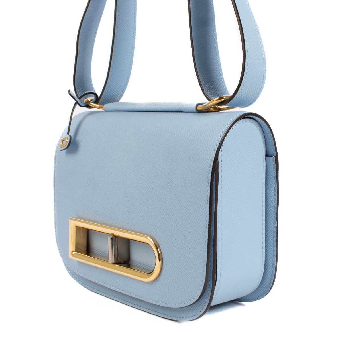 Shop safe online at Labellov in Antwerp, Brussels and Knokke this 100% authentic second hand Delvaux Baby Blue Alpina Calf PM Lingot. Veilig online tweedehands authentieke Delvaux Baby Blue Alpina Calf PM Lingot handtas kopen bij Labellov.