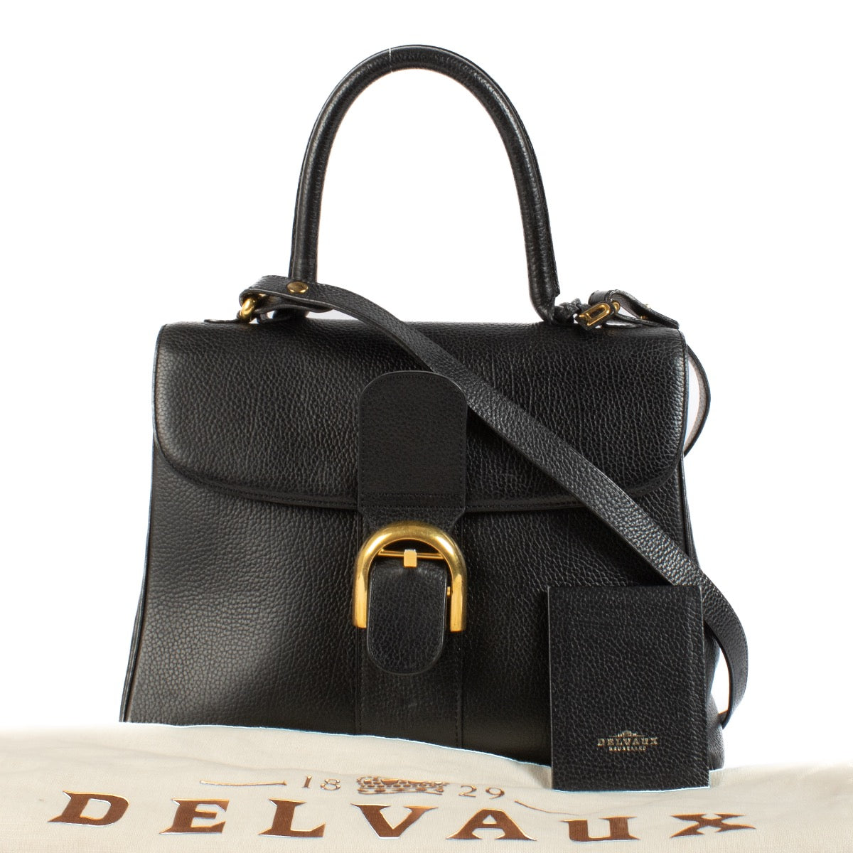 Shop safe online at Labellov in Antwerp, Brussels and Knokke this 100% authentic second hand Delvaux Brillant MM Black Grained Leather Bag. Veilig online authentieke tweedehands Delvaux Brillant MM Black Grained Leather Bagh kopen bij Labellov.