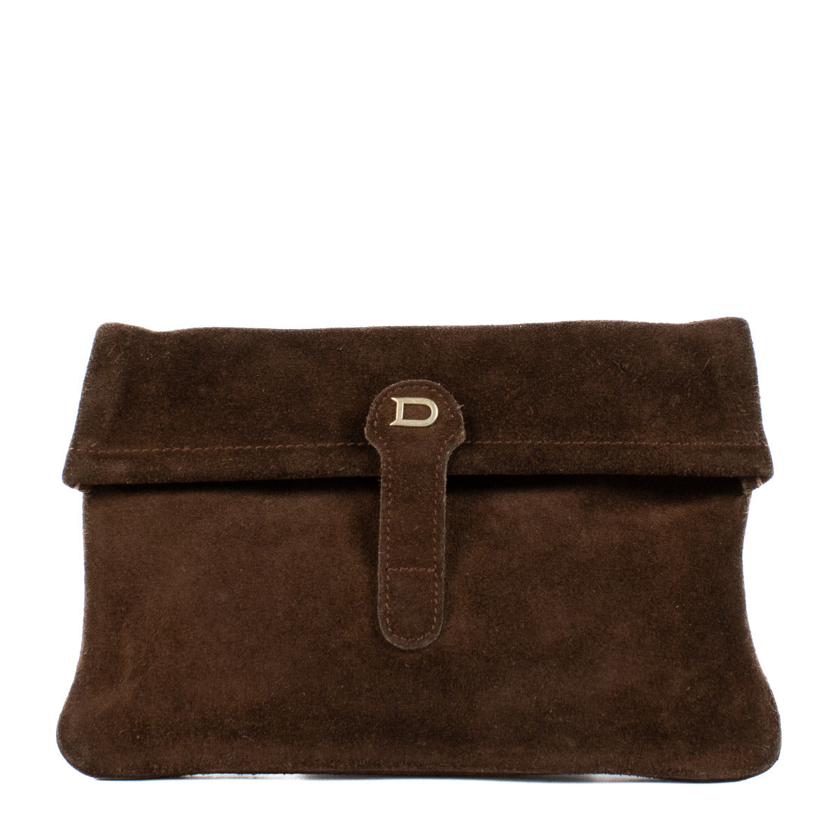 Delvaux Bruine Suède Vintage Clutch