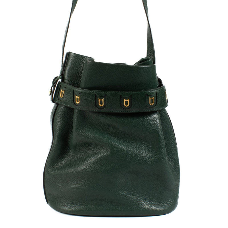 Delvaux Green Leather Calicot Shoulder Bag aan de beste prijs bij Labellov tweedehands luxe in Antwerpen en Knokke