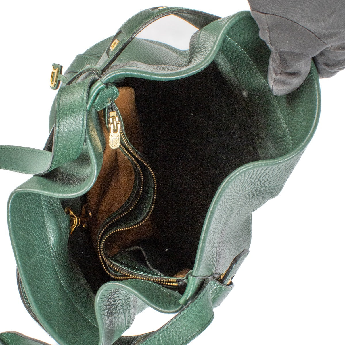 Delvaux Green Leather Calicot Shoulder Bag aan de beste prijs bij Labellov tweedehands luxe in Antwerpen en Knokke
