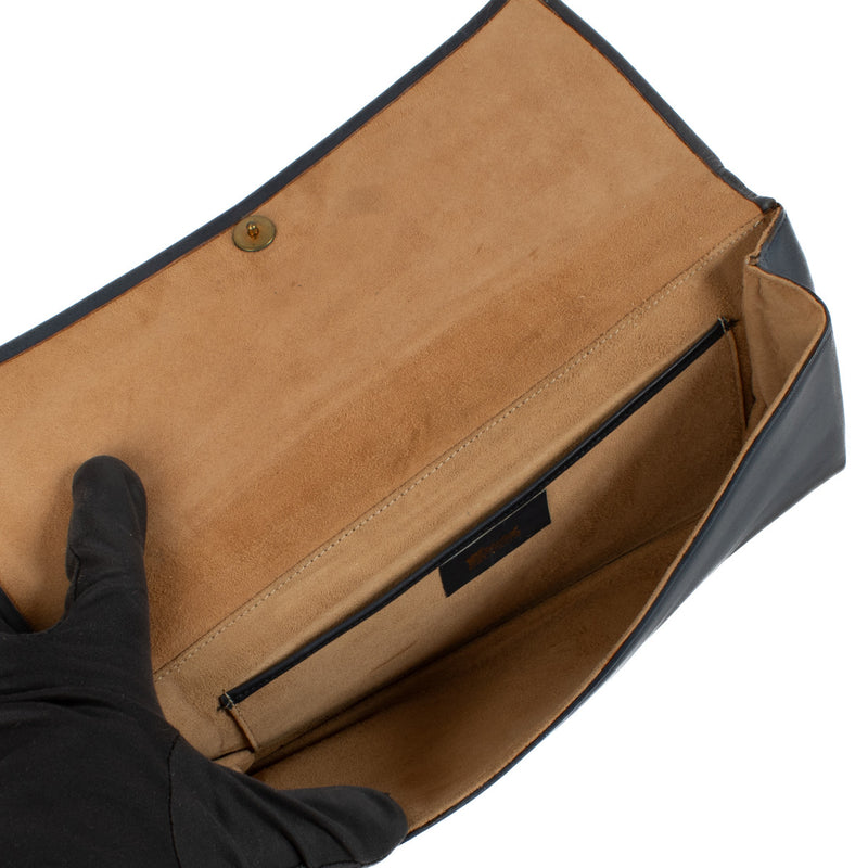 Delvaux Blue Leather Clutch