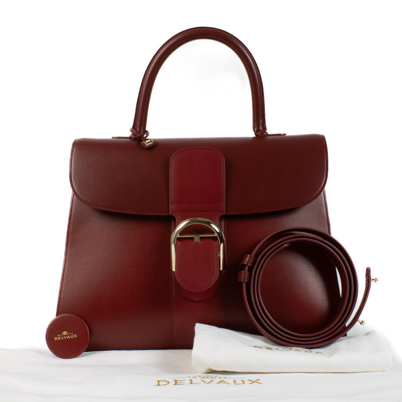 Delvaux Burgundy Brillant GM Box Calf Bag aan de beste prijs bij Labellov tweedehands luxe in Antwerpen
