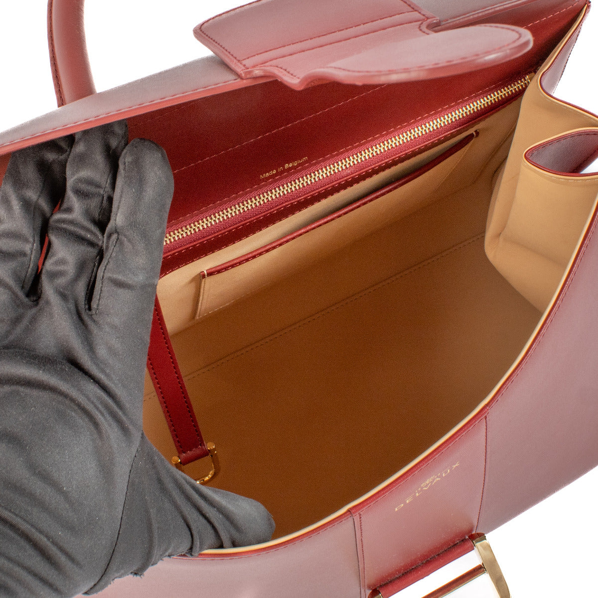 Sac Delvaux Brillant GM en veau Box bordeaux