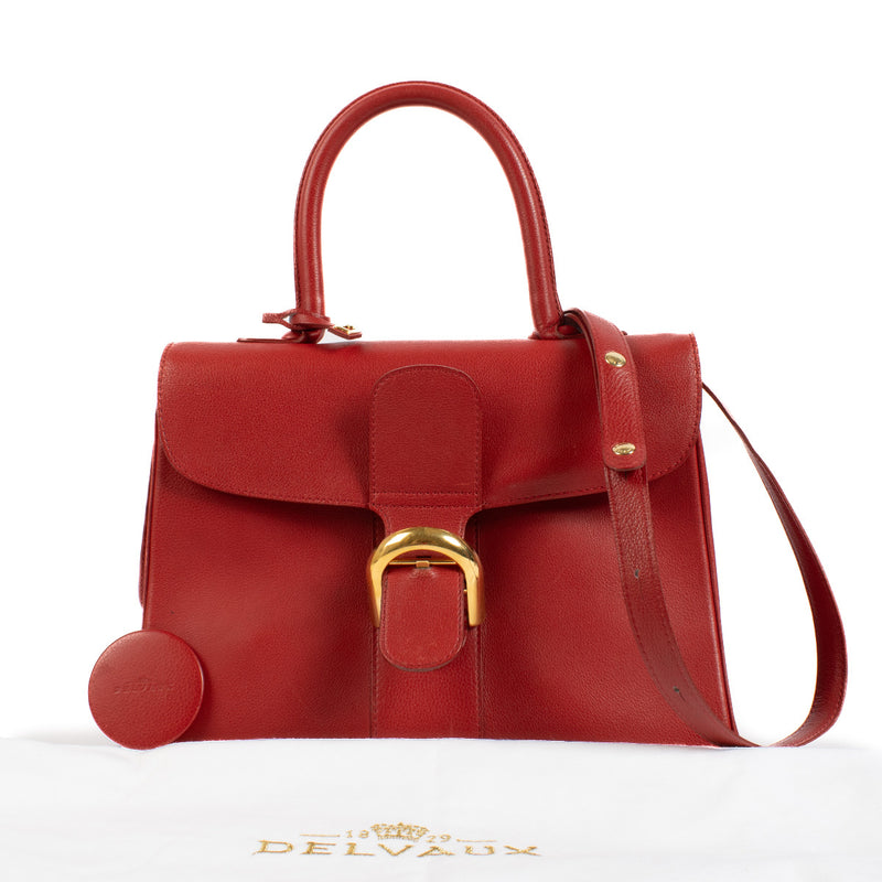 Delvaux Red Leather Brillant MM + Strap