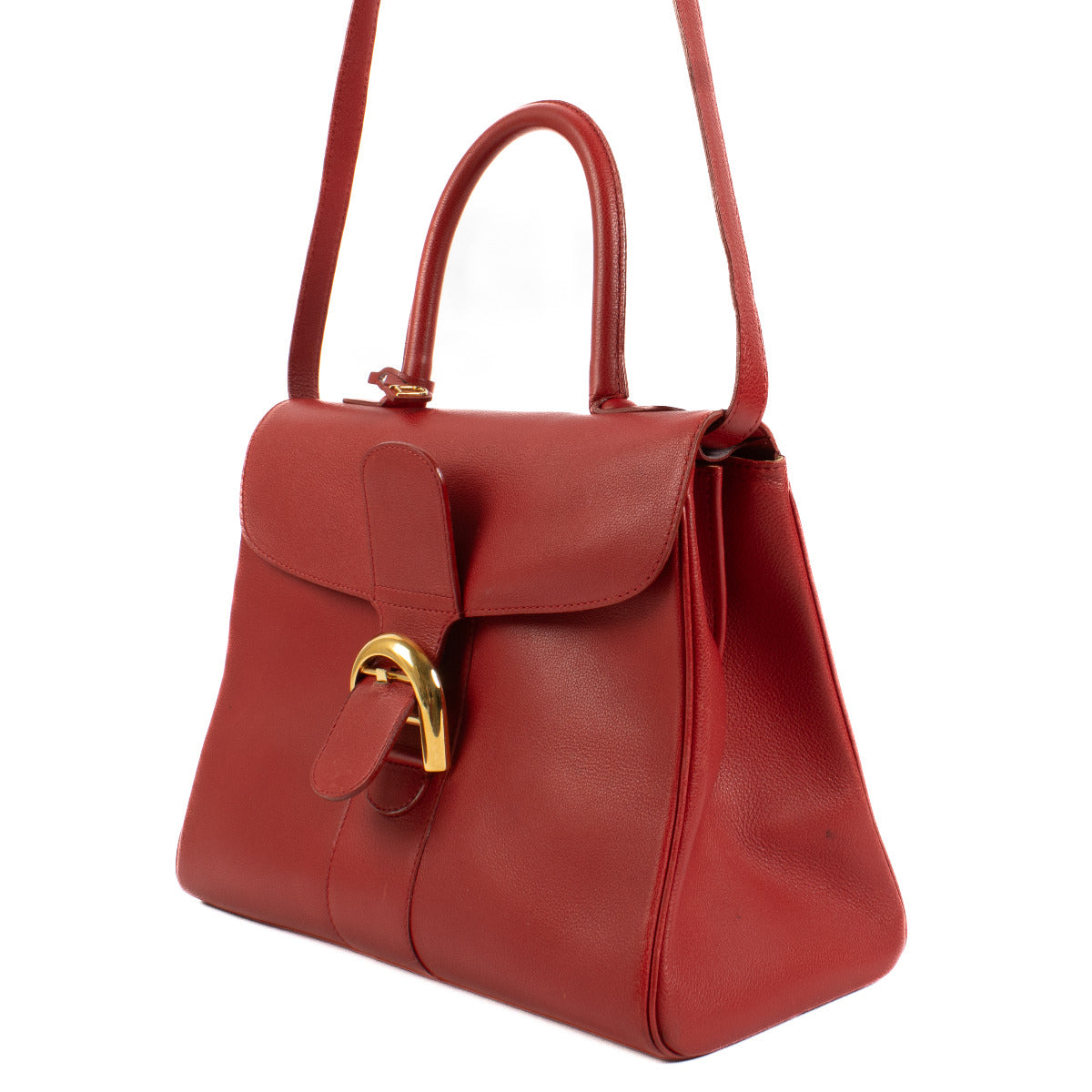 Delvaux Red Leather Brillant MM + Strap