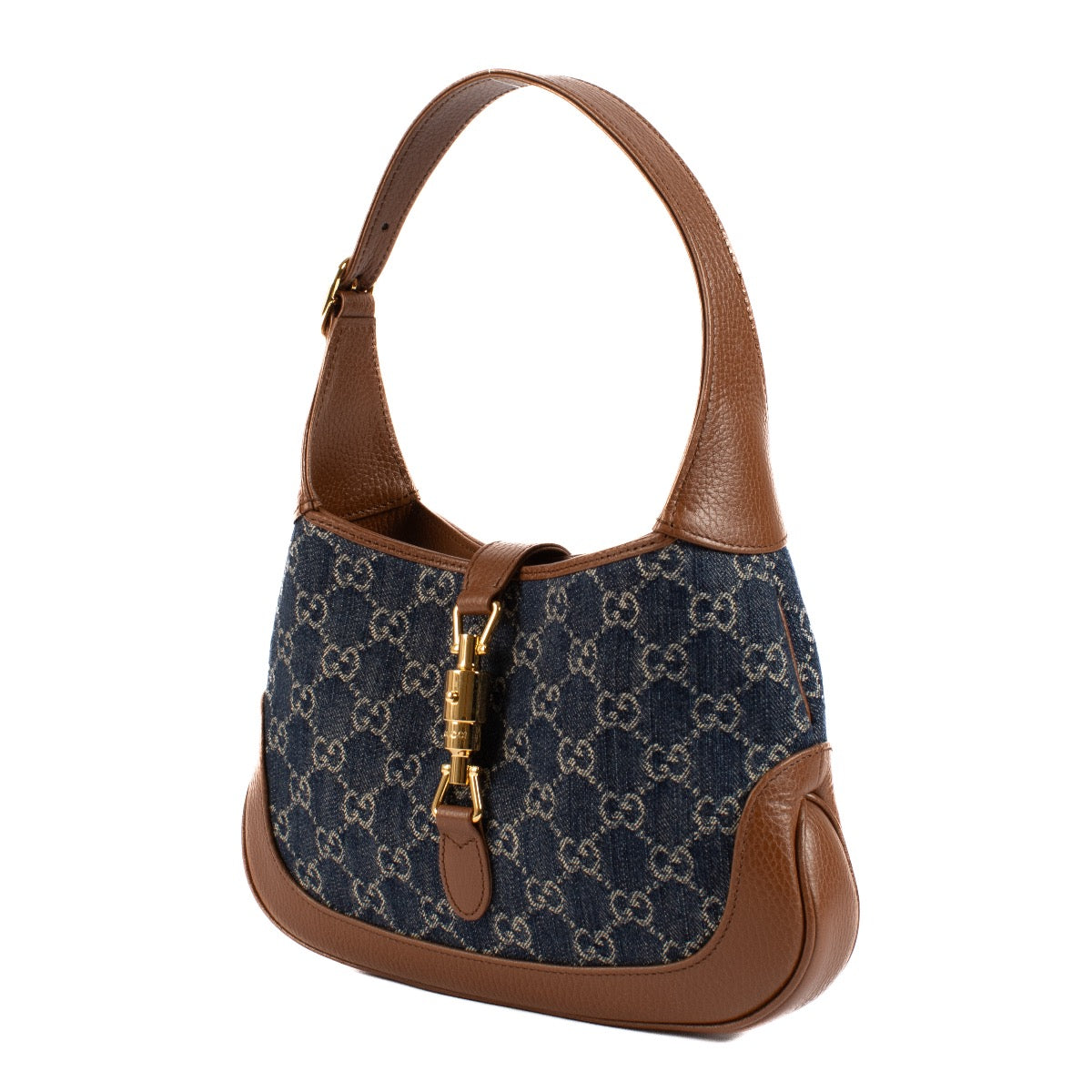 shop 100% authentic second hand Gucci GG Denim Jackie Crossbody Bag on Labellov.com