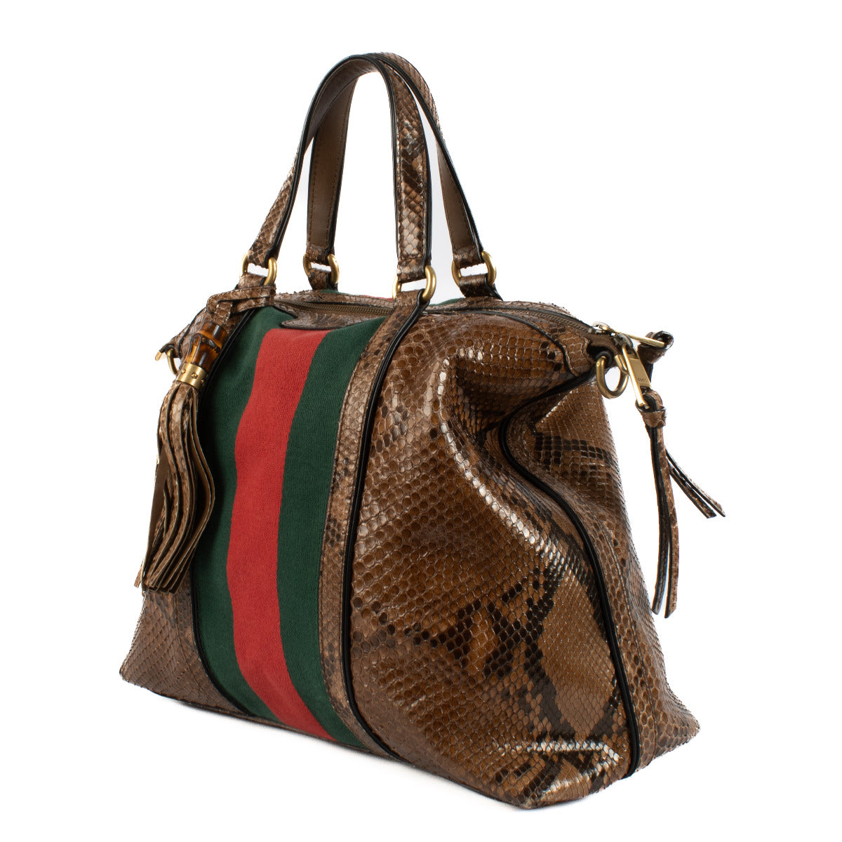 Gucci Python Web Medium Rania Top-handtas