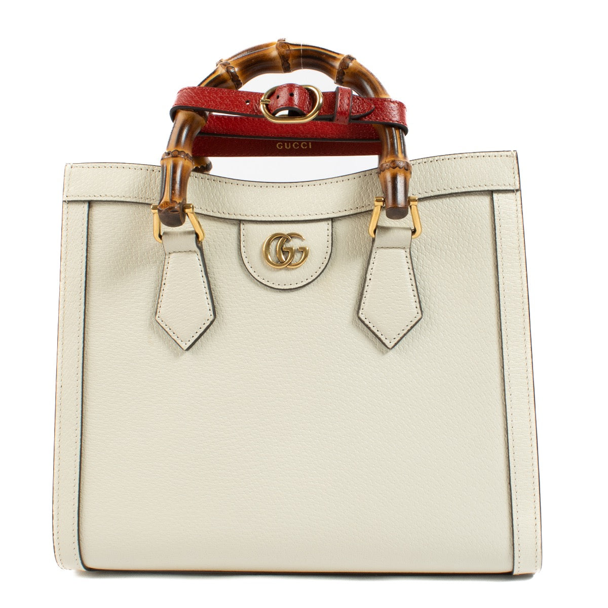 shop 100% authentic second hand Gucci White Diana Small Leather Tote Bag on Labellov.com