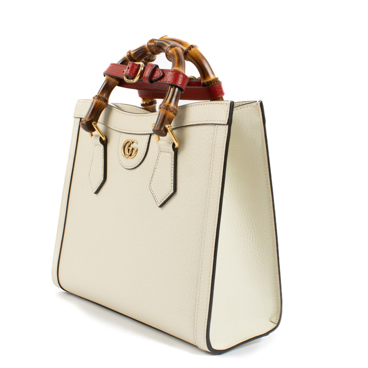 shop 100% authentic second hand Gucci White Diana Small Leather Tote Bag on Labellov.com