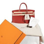 The perfect Hermès Birkin 40 Rouge Garance Togo PHW for the best price at Labellov secondhand luxury. 100% authentic with box, invoice and all.