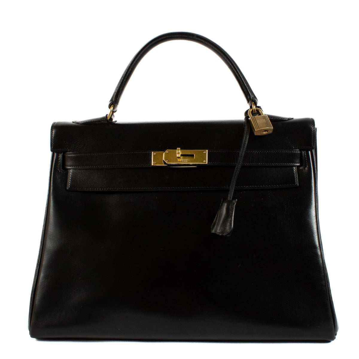 Hermès 1950s Vintage Kelly 32 Black Box