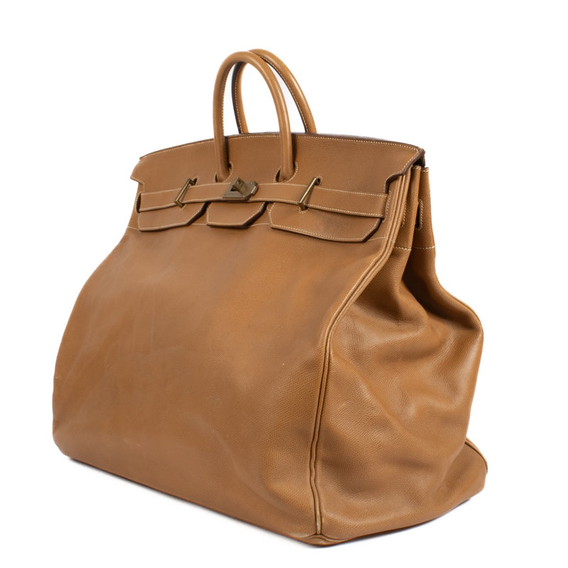Shop safe online at Labellov in Antwerp, Brussel and Knokke this 100% authentic second hand Hermès Haut à Courroies 55 Natural Sable Vache Liegee